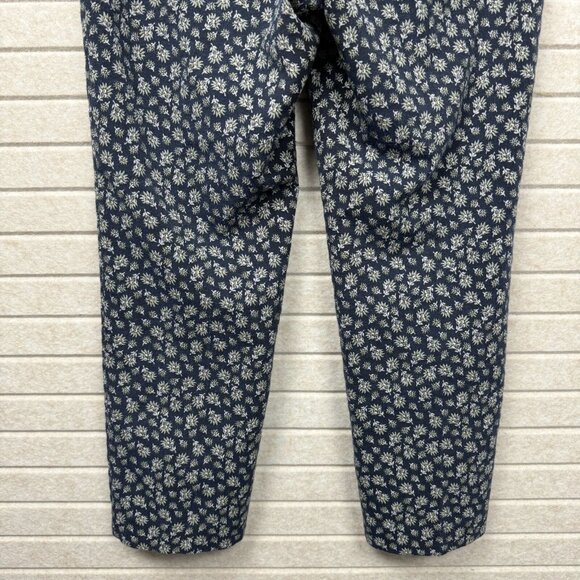 Ann Taylor Womens Devin Fit Blue Floral Print Straight Leg Stretch Pants Size 10 - Picture 6 of 16